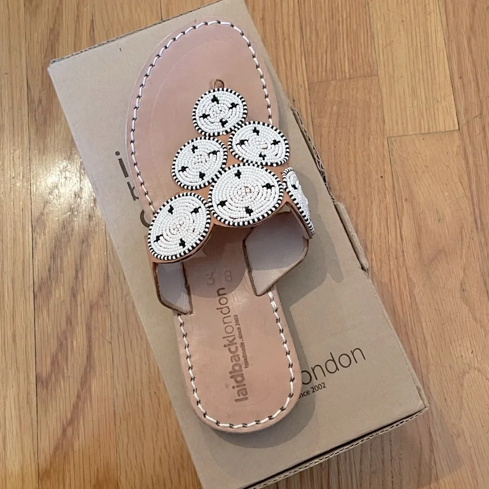 LAIDBACK LONDON Pemba White Sandals - Sizes 38 (US 7) & Size 39 (US 8) New - Picture 8 of 8